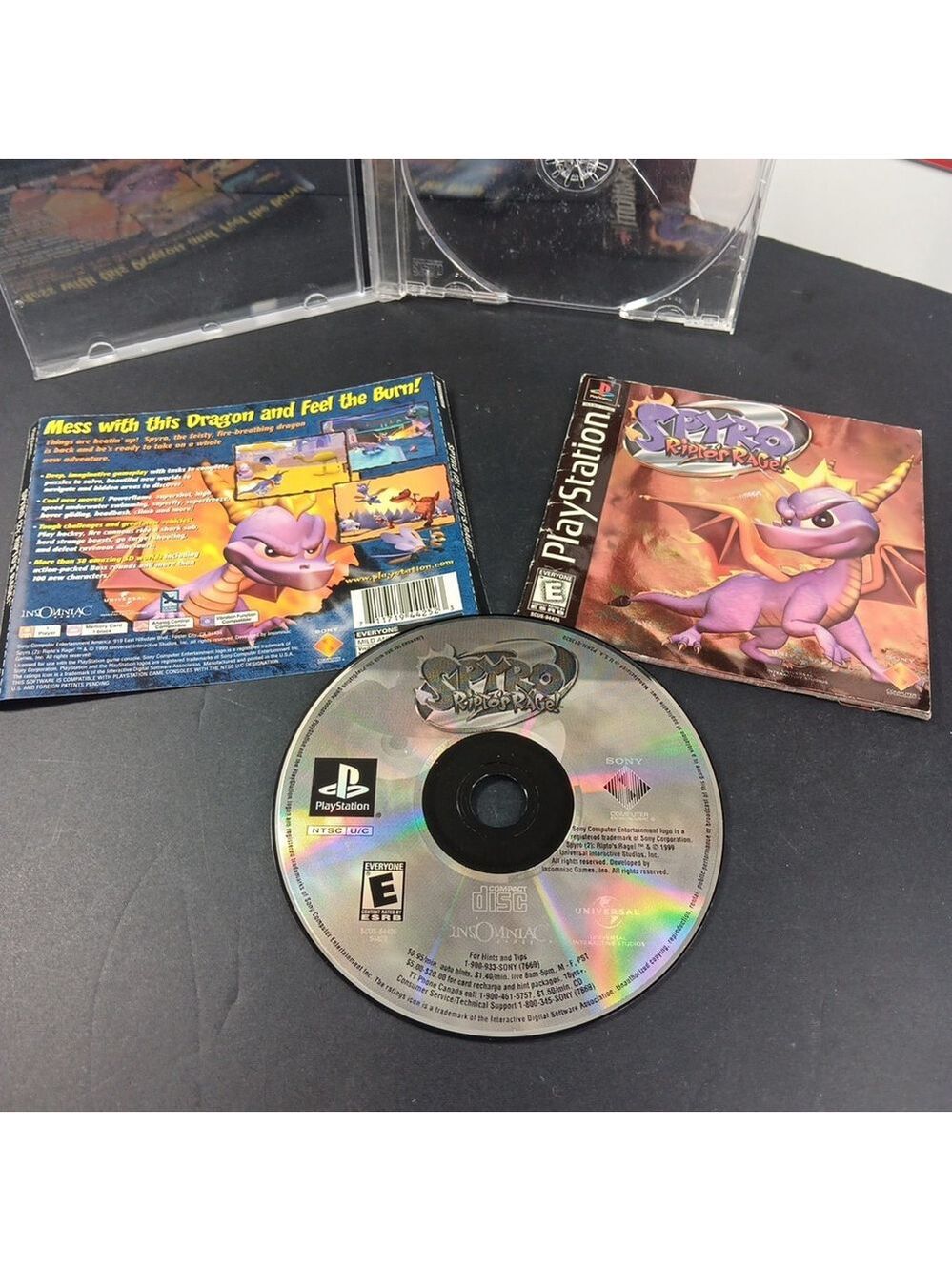 Spyro 2: Ripto's Rage (Sony PlayStation 1, 1999) PS1 W/ Manual CD Artwork